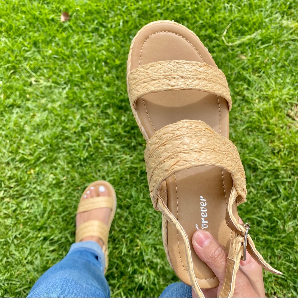 Straw Platform Espadrille Sandals - Picture 2 of 5